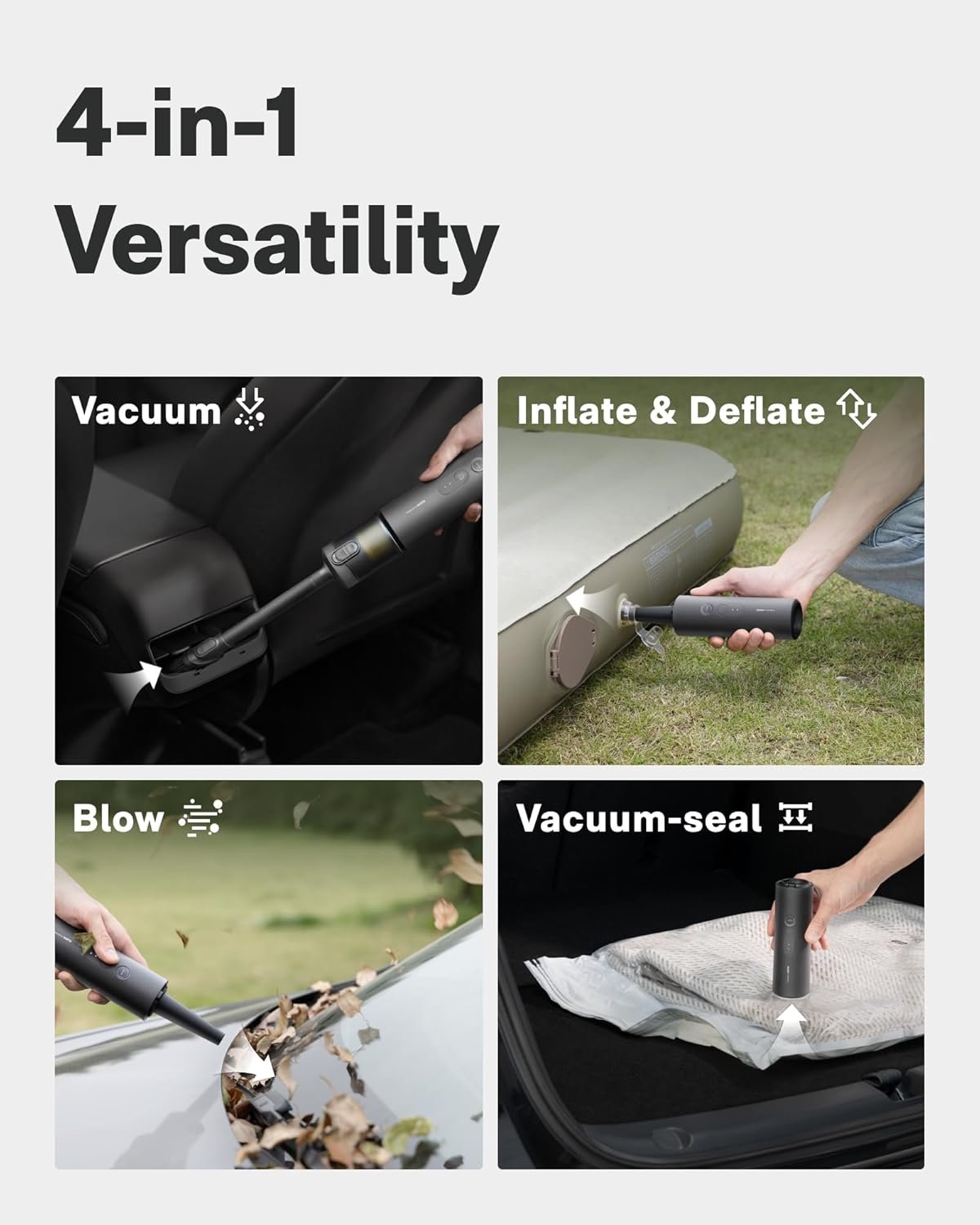 HOTO Car Vacuum Portable Cordless, 4-in-1 Mini Handheld Vacuum, 20000Pa - Image 6
