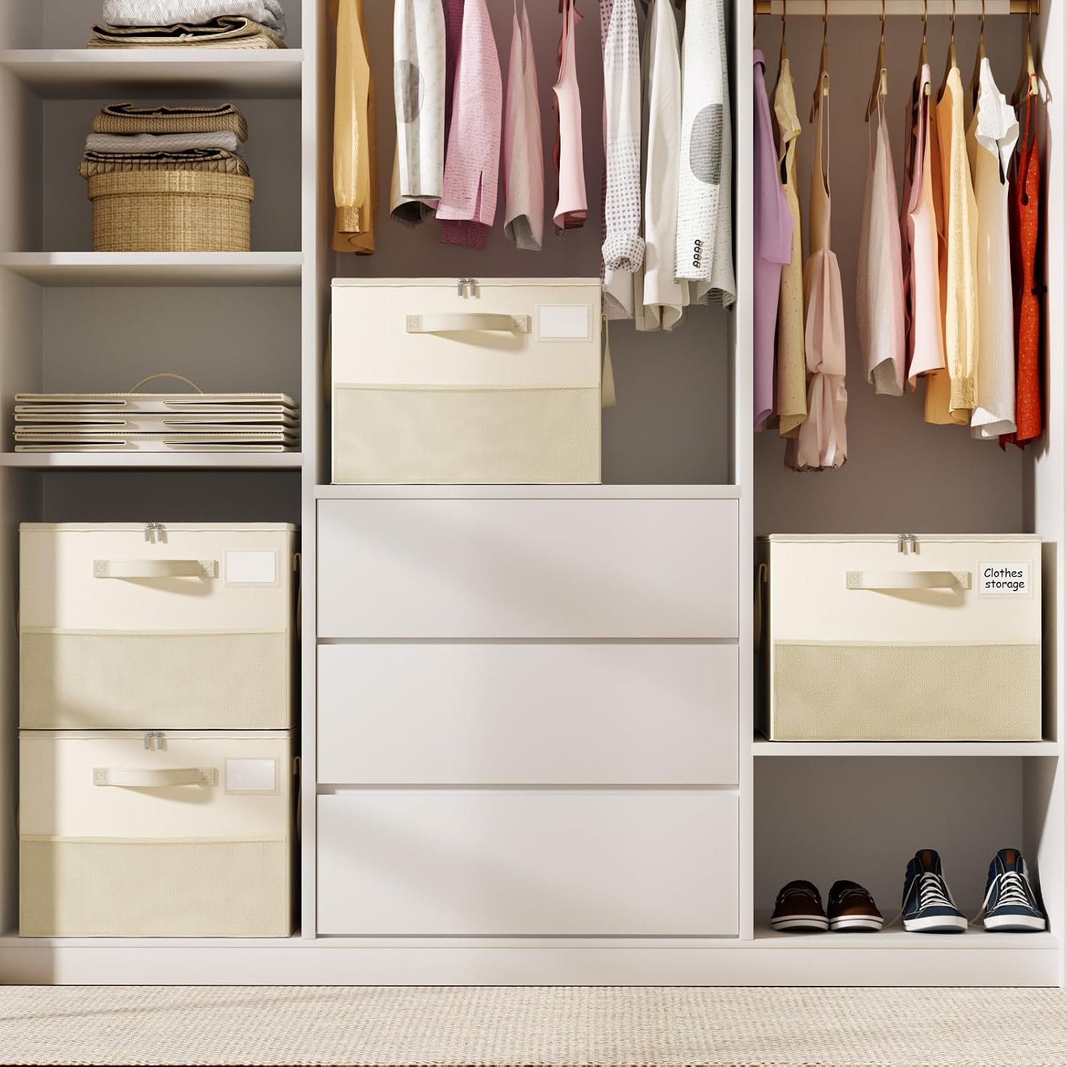 Plus Size 2 Pack Shoe Organizer for Closet, Foldable Shoe Storage Box - Image 5