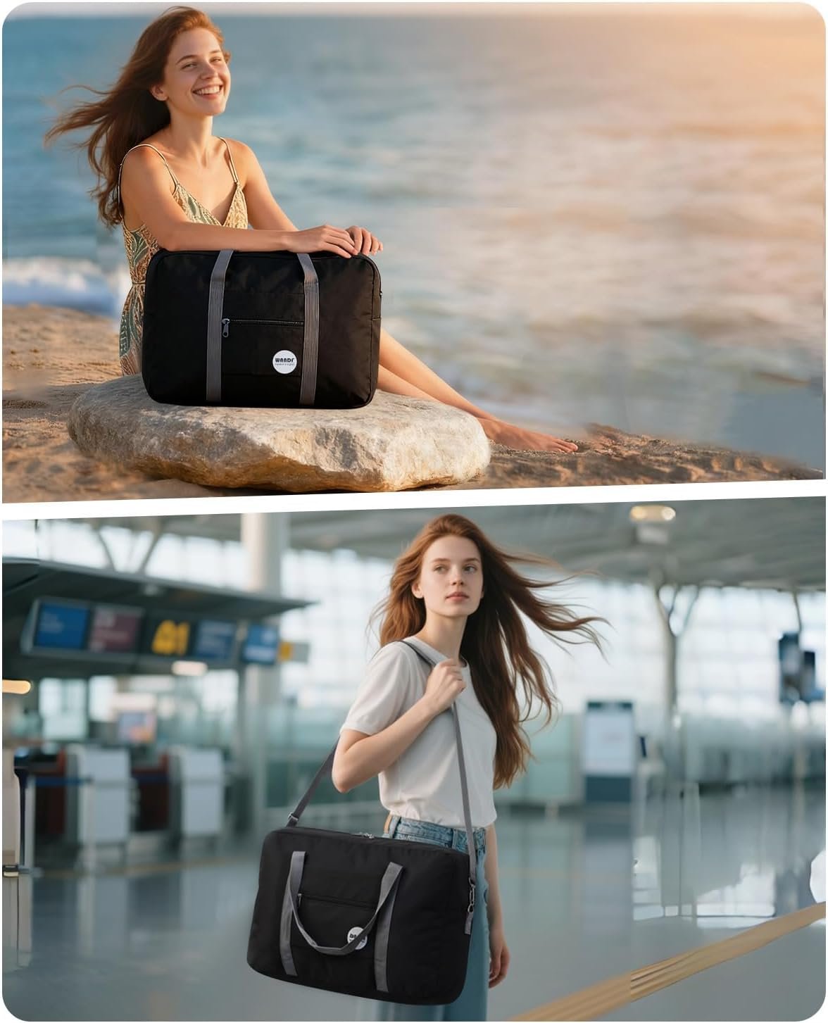 WANDF Personal Item Travel Bag, Carry On Duffle Bag Women - Image 2