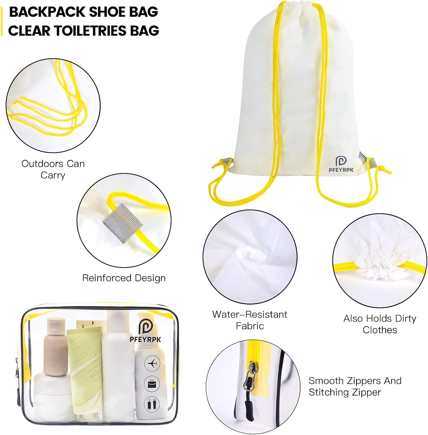 PFEYRPK Lightweight Compression Packing Cubes for Suitcases, Compressible Expandable Travel Packing Organizer with Clear Toiletries and Backpack Bag, Travel Essentials for Carry on Luggage 7 Set - Image 4