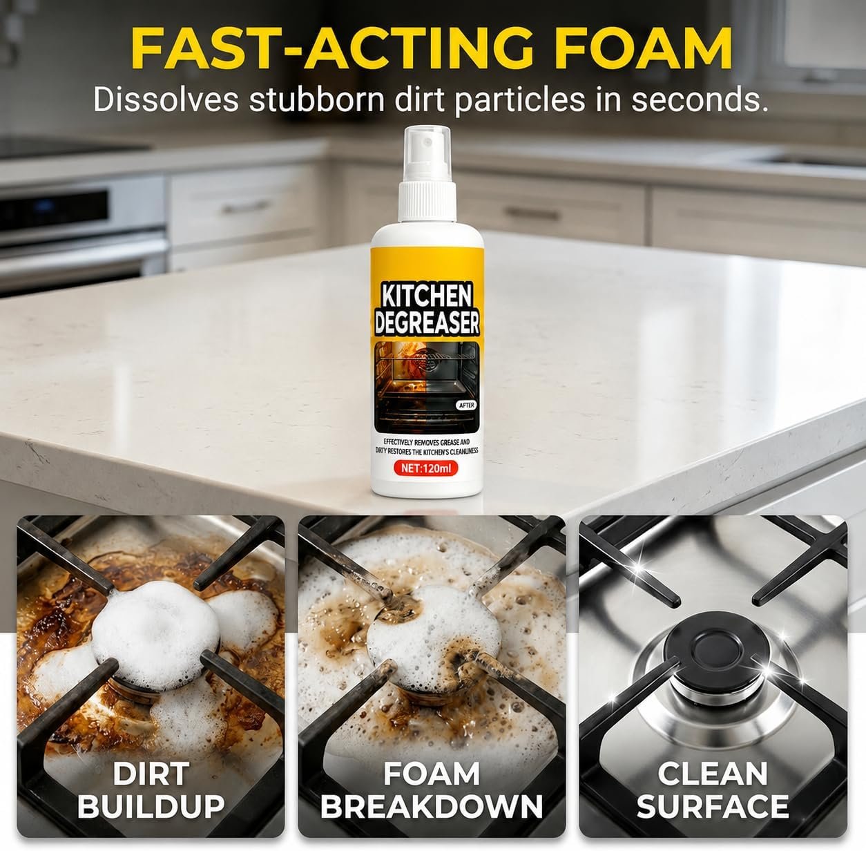 Oven Cleaner, 2026 New Kitchen Degreaser, Spray Grill Cleaner, Heavy Duty Degreaser, Multi-Use for Grills,Oven, Air Fryer, Home & Commercial Kitchen (1pcs, 120ml) - Image 6