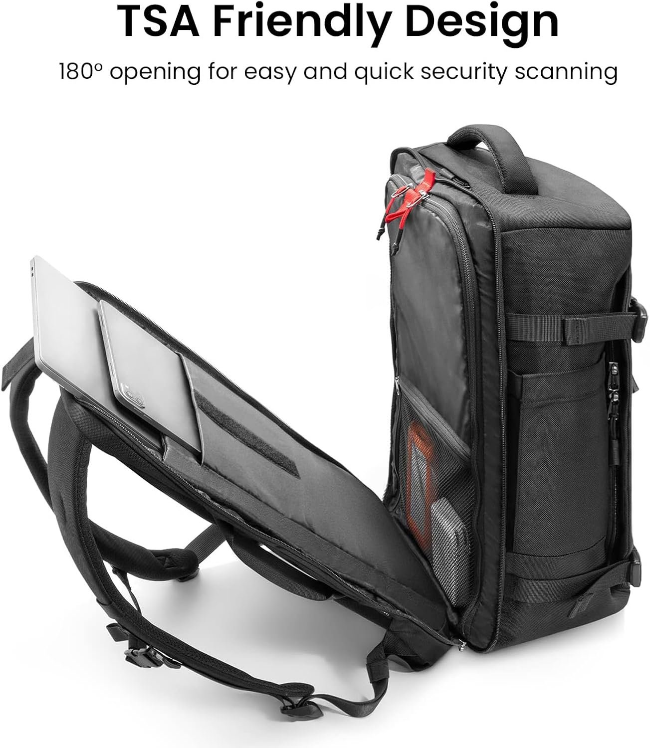 tomtoc Travel Backpack 40L, TSA Carry On Bag Flight Approved, PFAS Free - Image 3