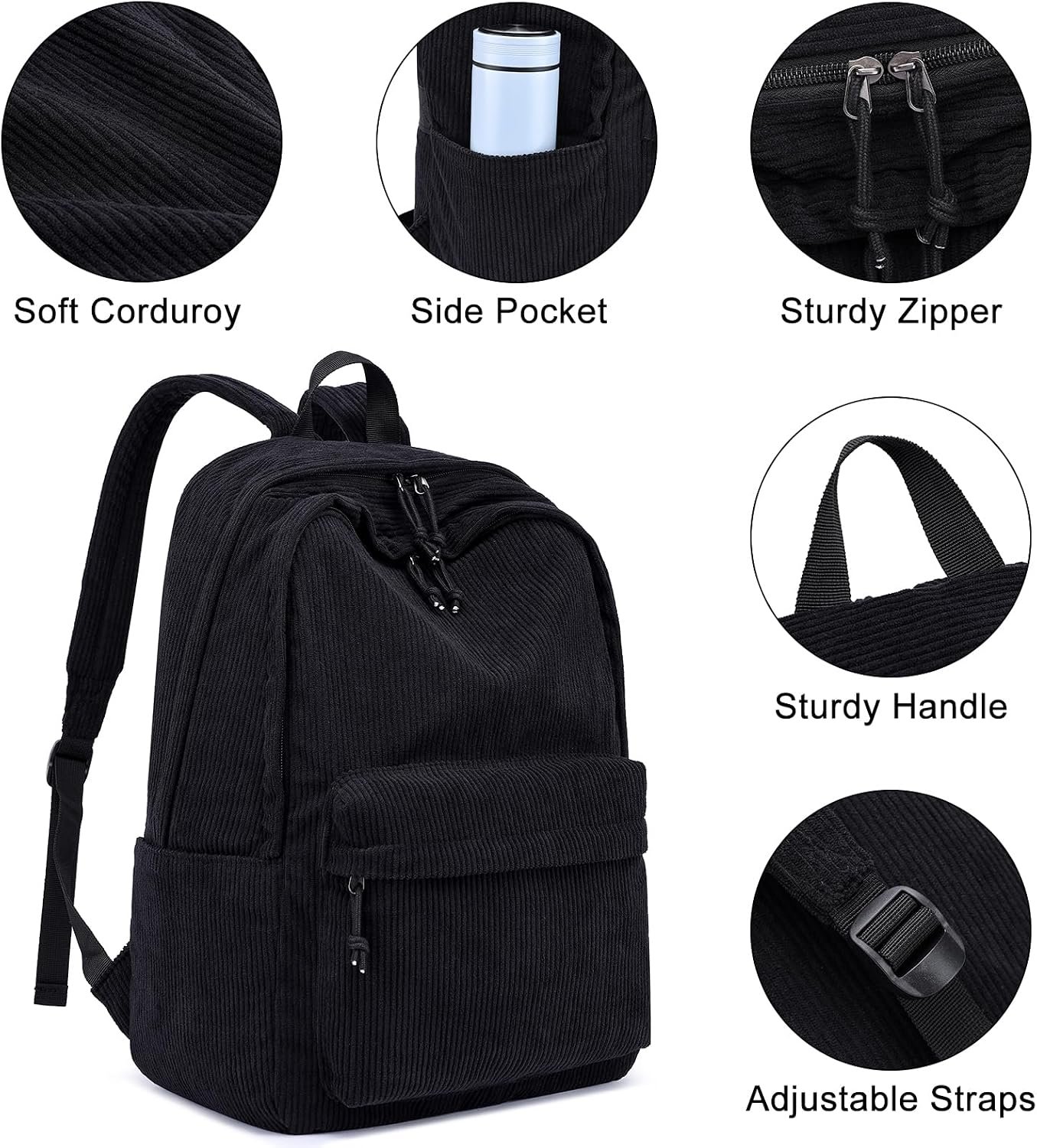 ZUBOND Backpack for School Boys and Girls, Lightweight School Bookbag for Teens, College Students Women & Men, Cute Large Laptop Backpack Fits 15.6 Inch Notebook - Image 2