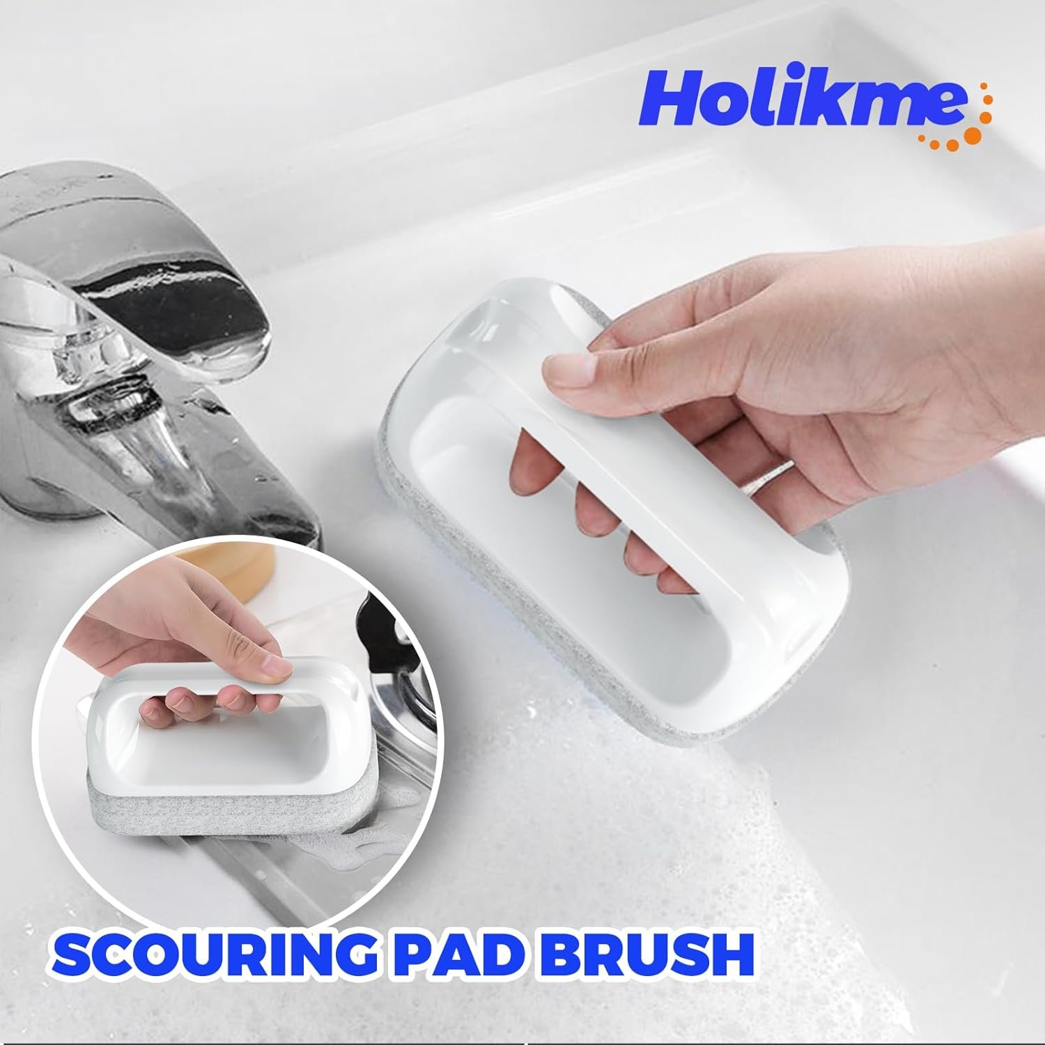 Holikme Dish Brush Cleaning Brush Set for Cleaning Groove Gap,Green - Image 4
