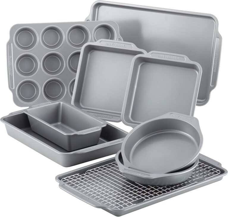 Farberware Nonstick Bakeware Set with Cooling Rack for Baking, 10-Piece