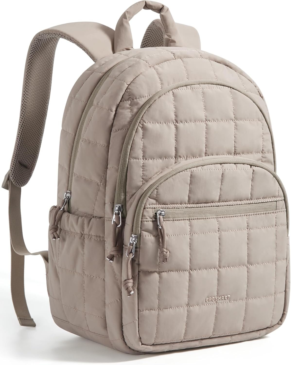 BAGSMART Travel Backpack for Women, 15.6" College Laptop Backpack, Camel