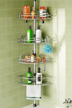 HAMITOR Corner Shower Caddy Tension...