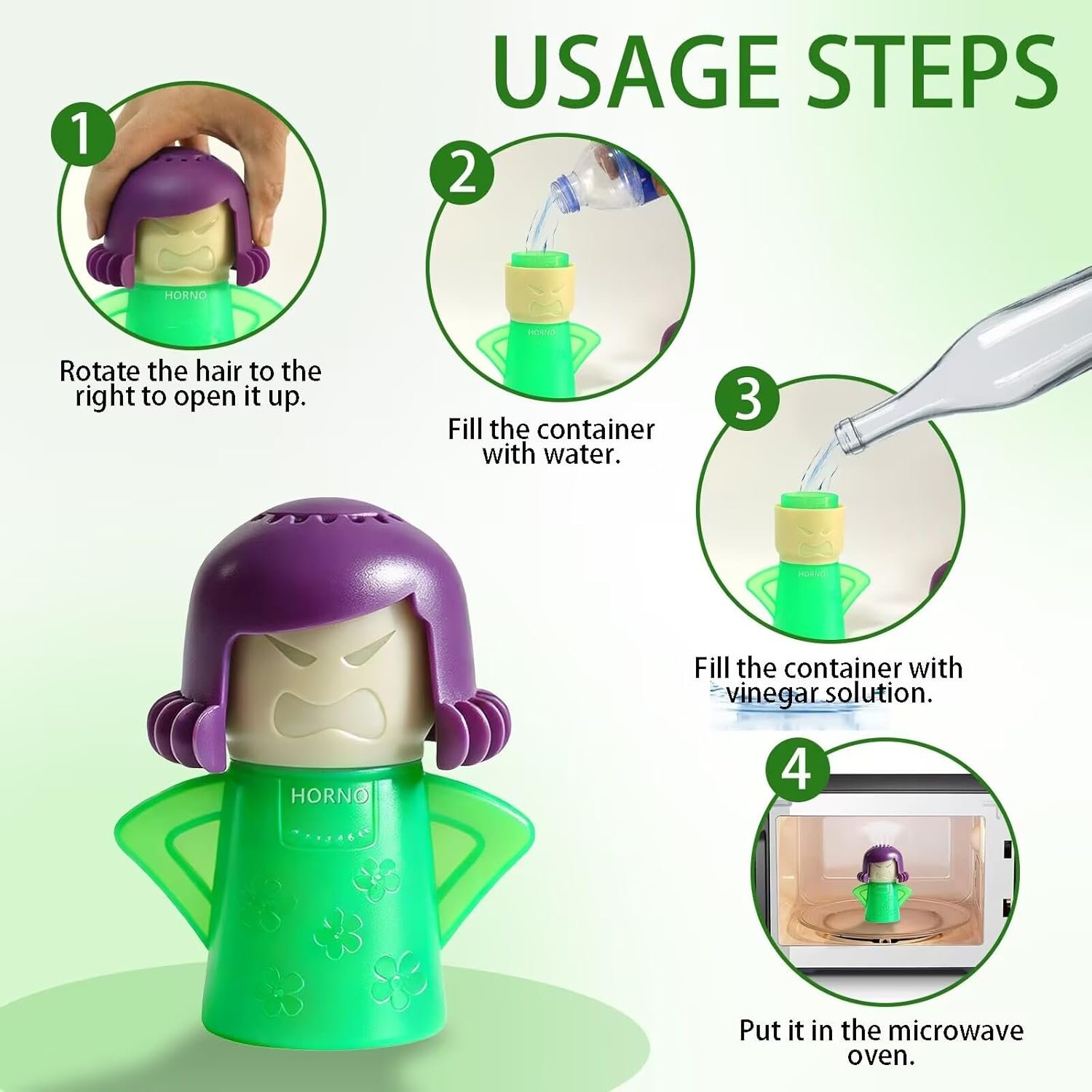 HORNO Angry Mama Microwave Oven Steam Cleaner (Green) - Image 2