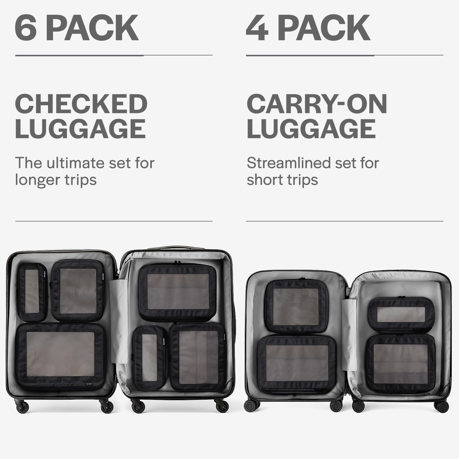 Aerotrunk Compression Packing Cubes for Travel, 6-Pack, Black - Image 4