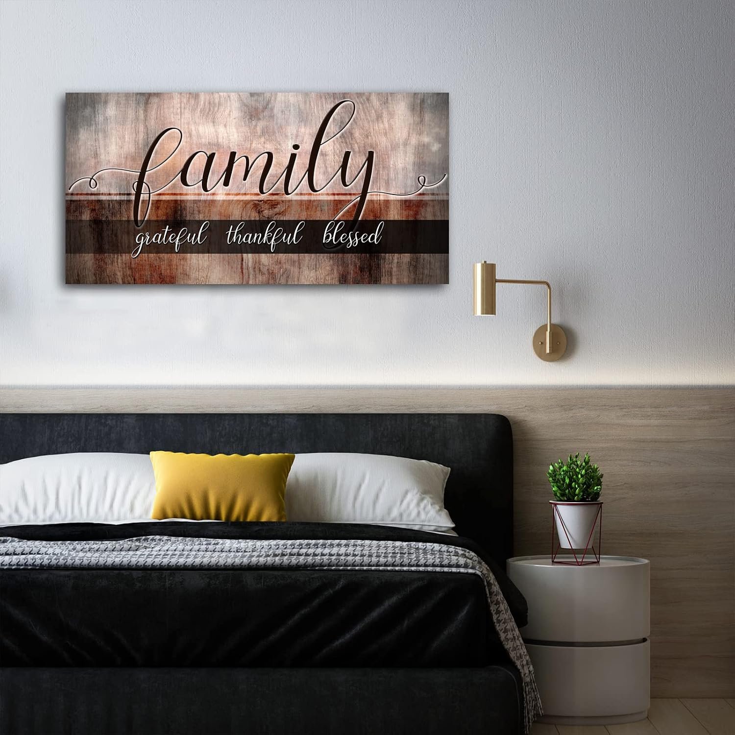 Canvas Wall Art for Living Room-Family Grateful Thankful Blessed-Christian Wall Decor-Family Signs Canvas Prints-Blessed Wall Decor-Artwork Framed Painting Home Decoration Ready to Hang 20"x40" - Image 6