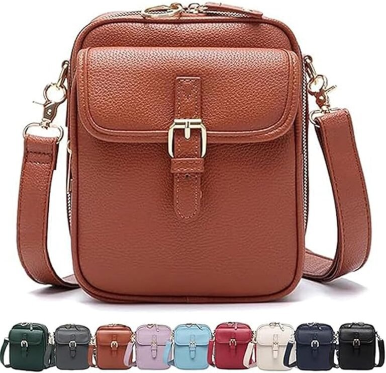 Leather Crossbody Bag for Women,Anti-Theft Messenger Bag with Large Capacity,Built-in Purse Card Slots Shoulder Sling Bag