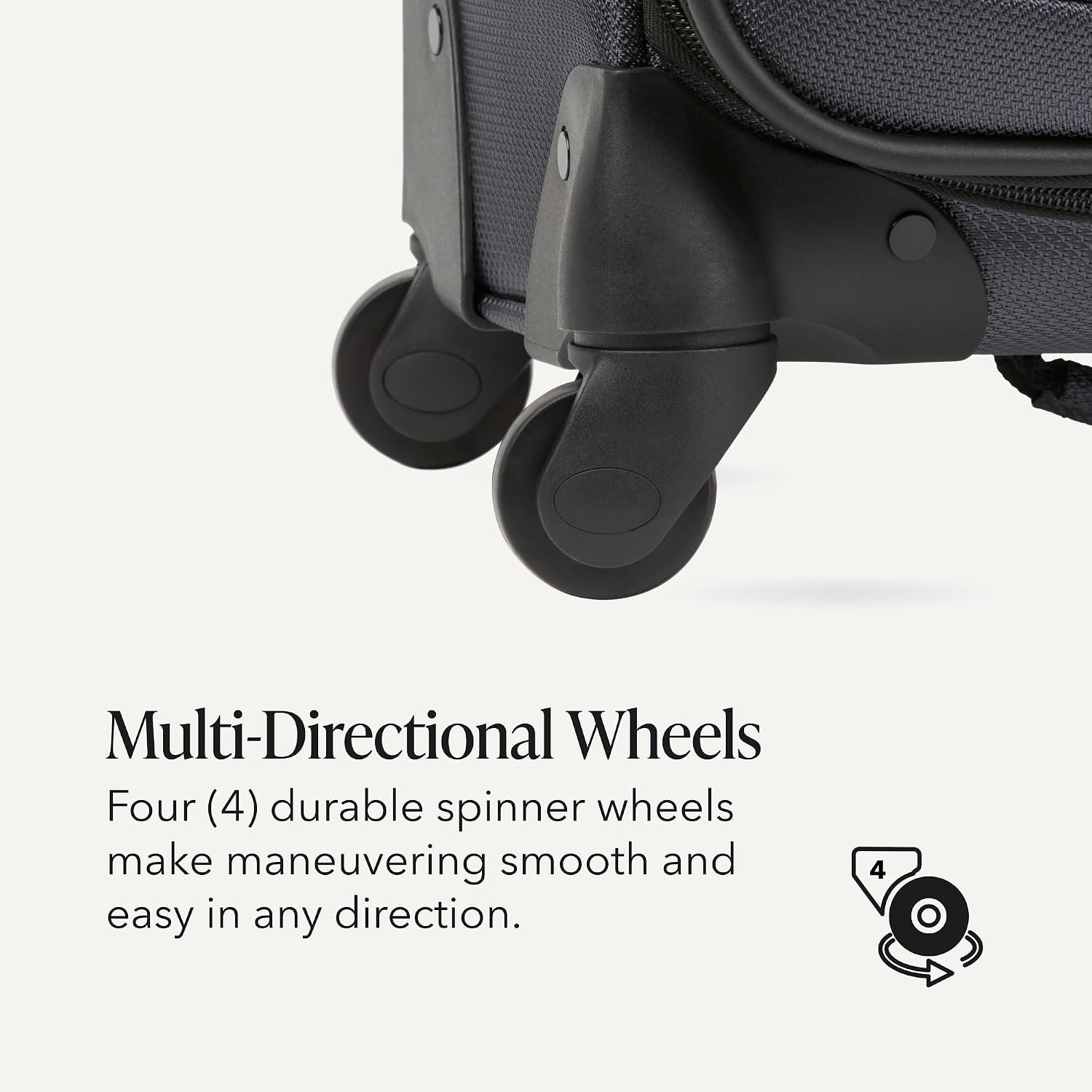 SWISSGEAR Sion Carry-On Spinner Luggage, Softside Expandable, Lightweight Suitcase, Dark Grey, 22.75-Inch - Image 6