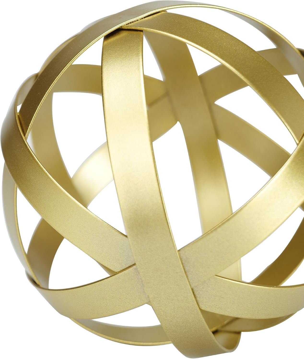 Gold Decor for Living Room Bedroom Bookshelf Coffee Table, Modern Style Figurine Decorative Ornaments Home Decor for Shelves (4.5" Modern Decorative Ball) - Image 3