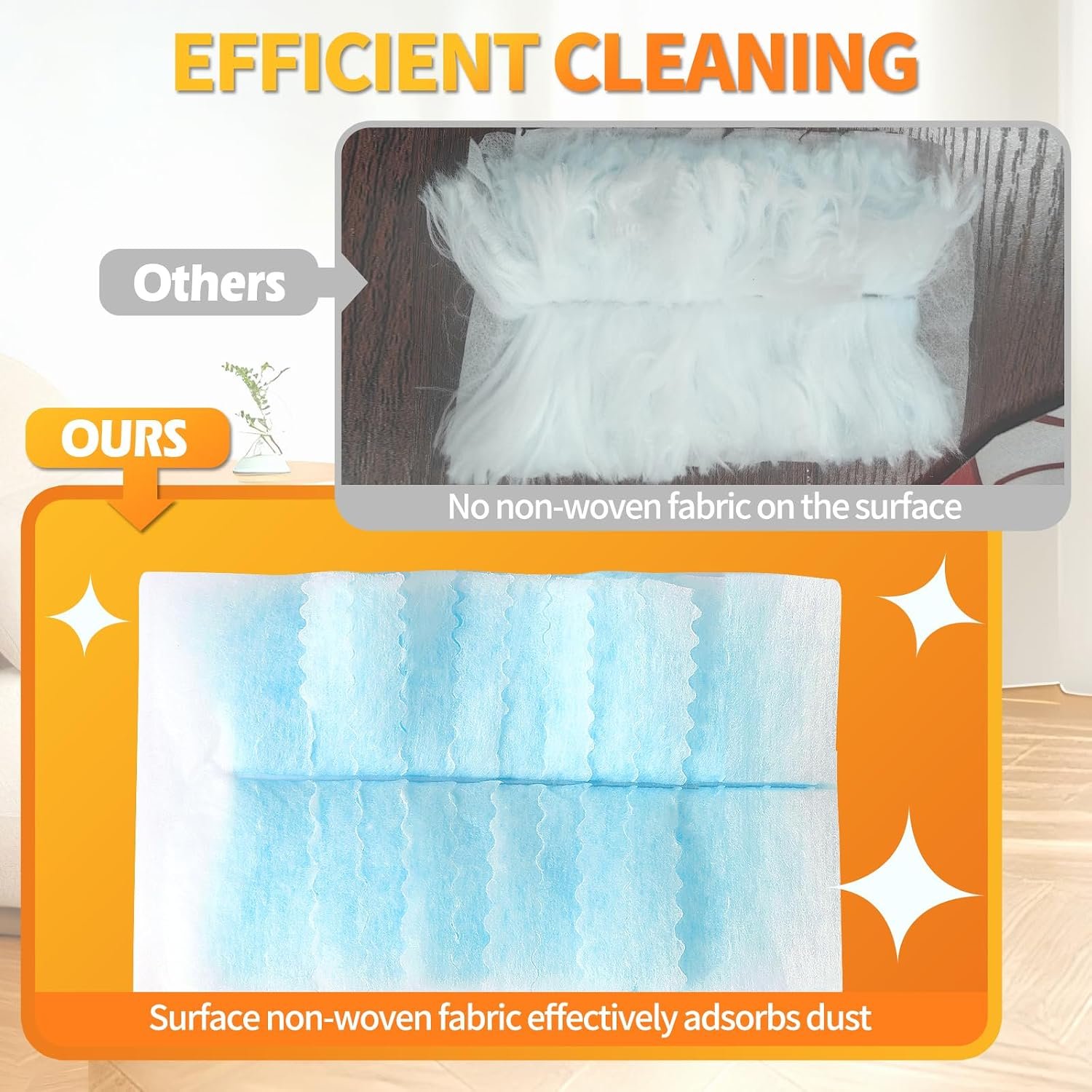 60 Count Electrostatic Duster Refills Compatible with Swiffer Duster, Multi-Surface Dusting Refills, Microfibre Dusters for Cleaning, Unscented - Image 4