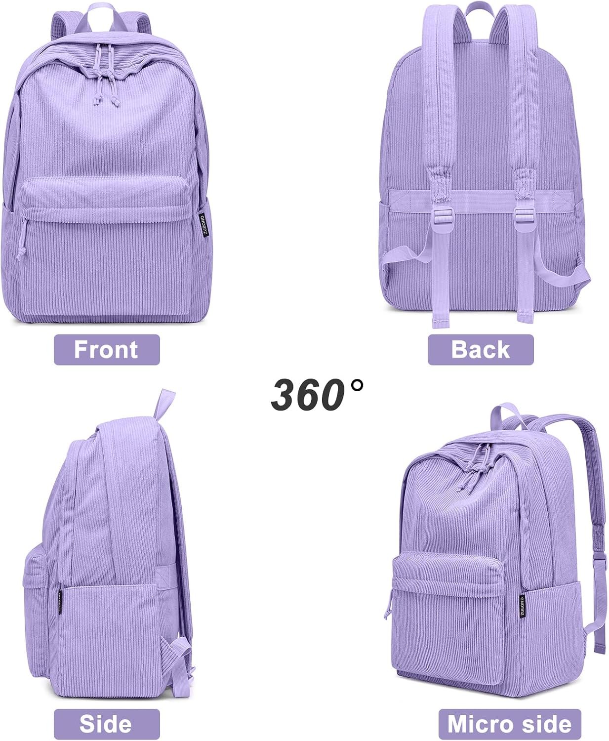 ZUBOND Girls Backpack, Lightweight School Bookbag for Teens, College Students Women & Men, Cute Large Laptop Backpack Fits 15.6 Inch Notebook - Image 3