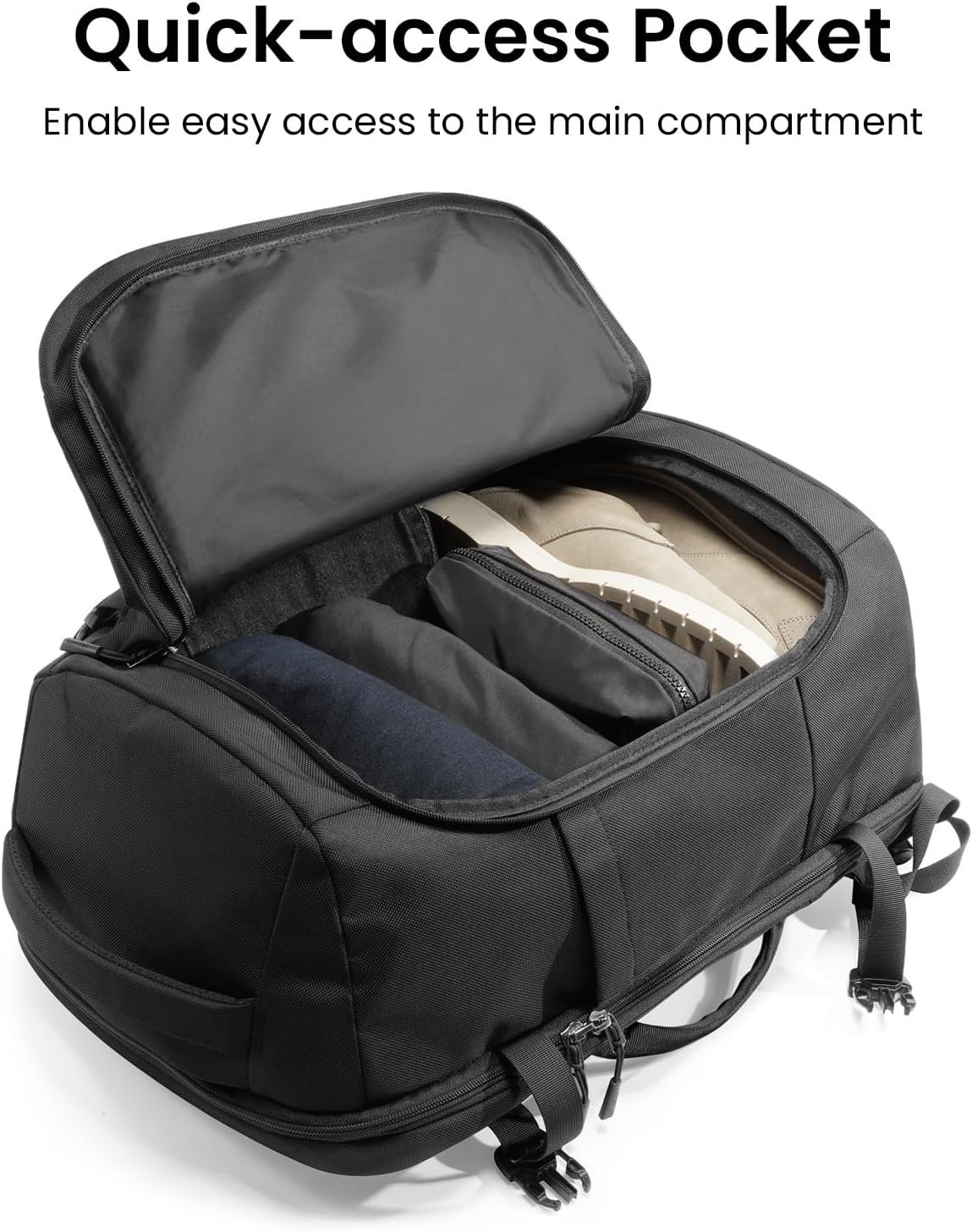 tomtoc Travel Backpack 40L, TSA Carry On Bag Flight Approved, PFAS Free - Image 4