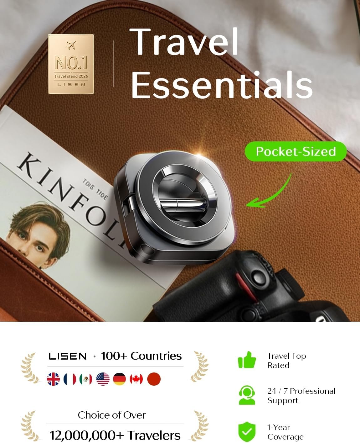 LISEN Airplane Travel Essentials for Flying Airplane Phone Holder for Desk - Image 3