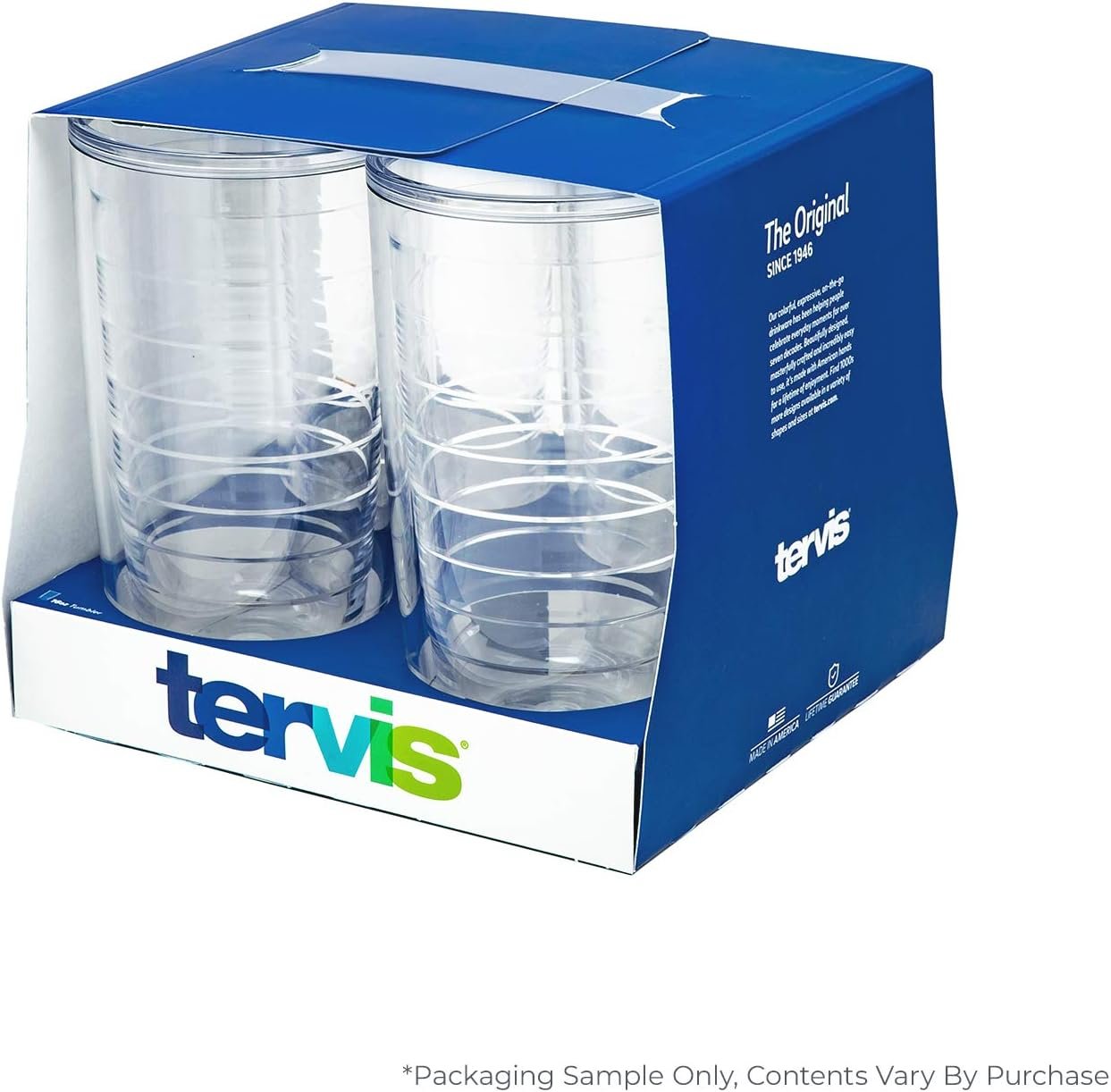 Tervis Clear & Colorful Tabletop Made in USA Double Walled Insulated Tumbler Travel Cup Keeps Drinks Cold & Hot, 16oz - 4pk, Clear - Image 2