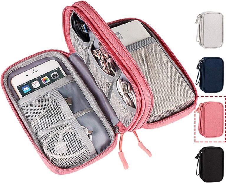 CAOODKDK Electronic Organizer Travel USB Cable Accessories Bag/Case,Waterproof for Power Bank,Charging Cords,Chargers,Mouse,Earphones Flash Drive