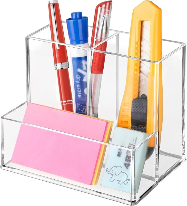 Acrylic Pen Holder for Desk, Pencil Holder for Home, Classroom