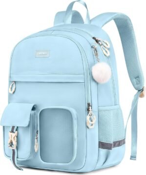 Pastel Light Blue Backpack for Midd...