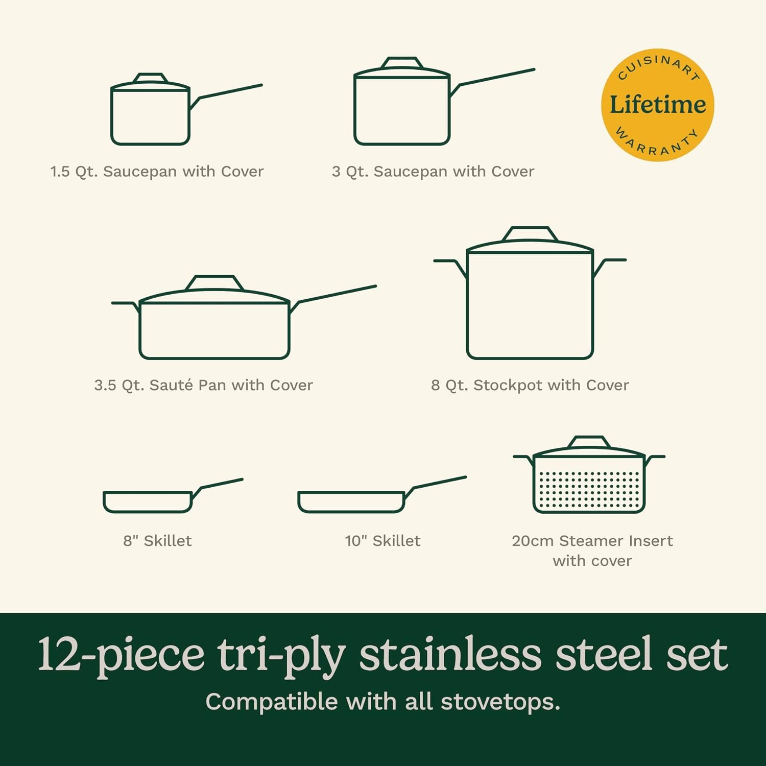 Cuisinart Stainless Steel Pots and Pans Set, Induction Compatible, 12 pc - Image 7