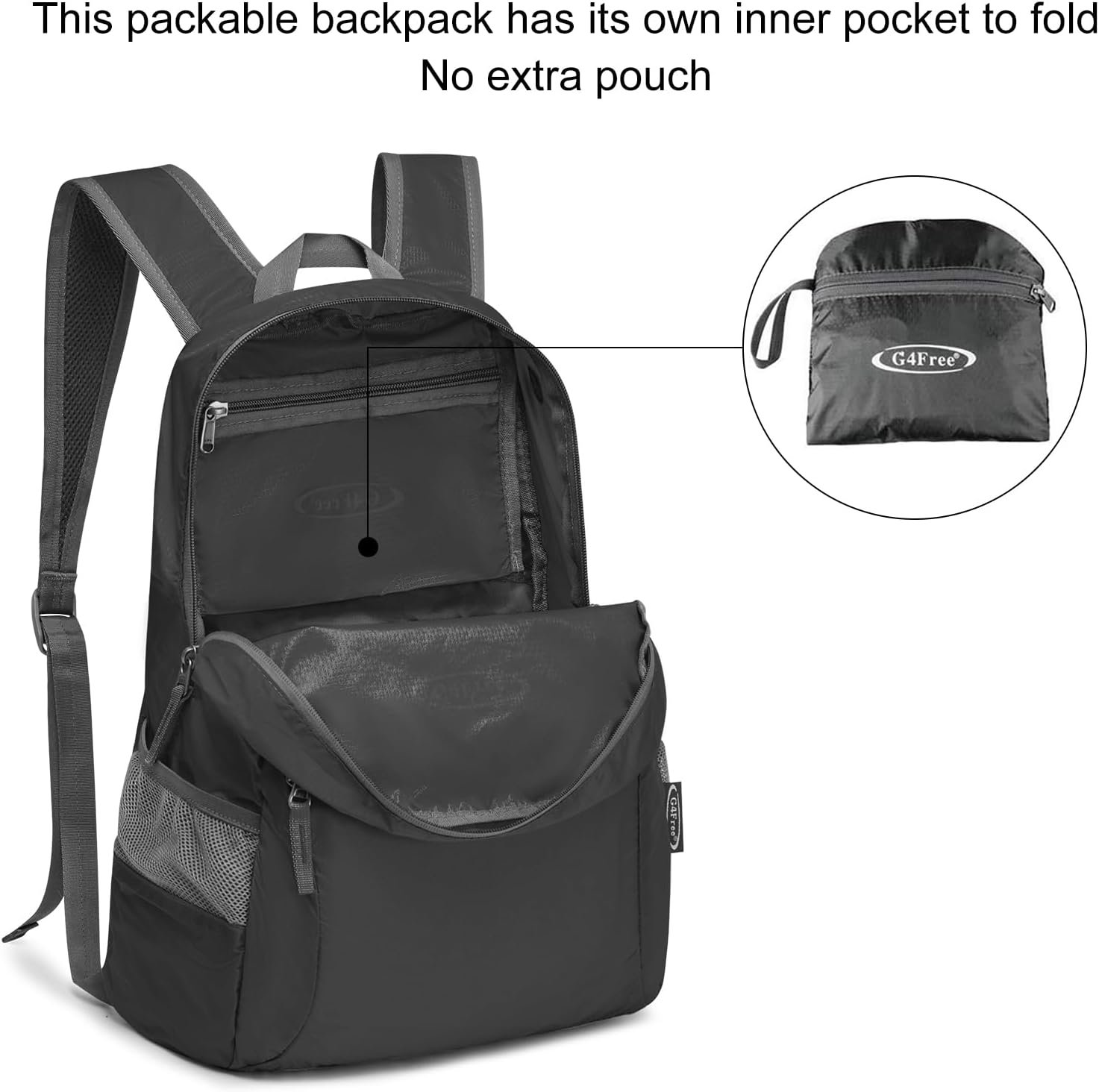 G4Free 20L Small Packable Travel Hiking Backpack for Men Women - Image 5