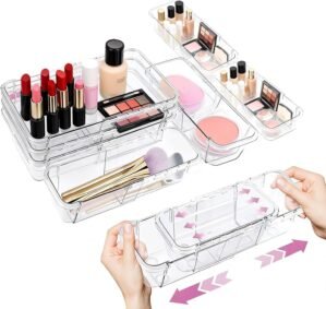 16 Pcs Extendable Clear Drawer Orga...