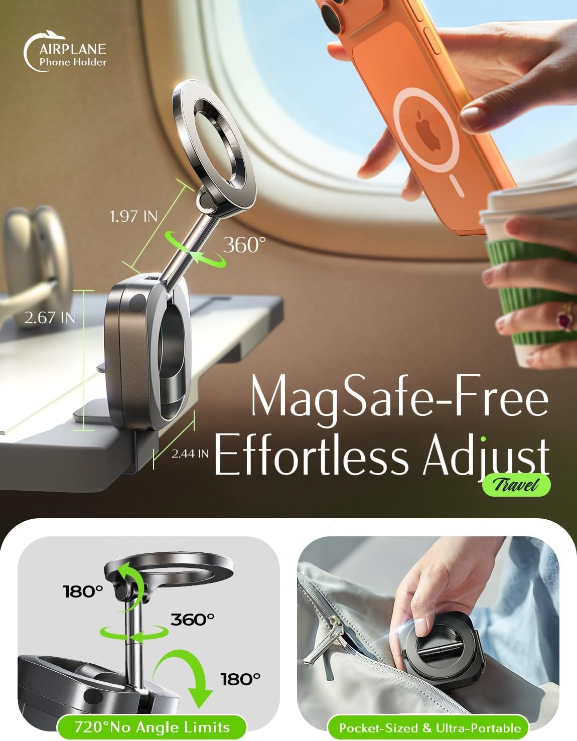LISEN Airplane Travel Essentials for Flying Airplane Phone Holder for Desk - Image 2