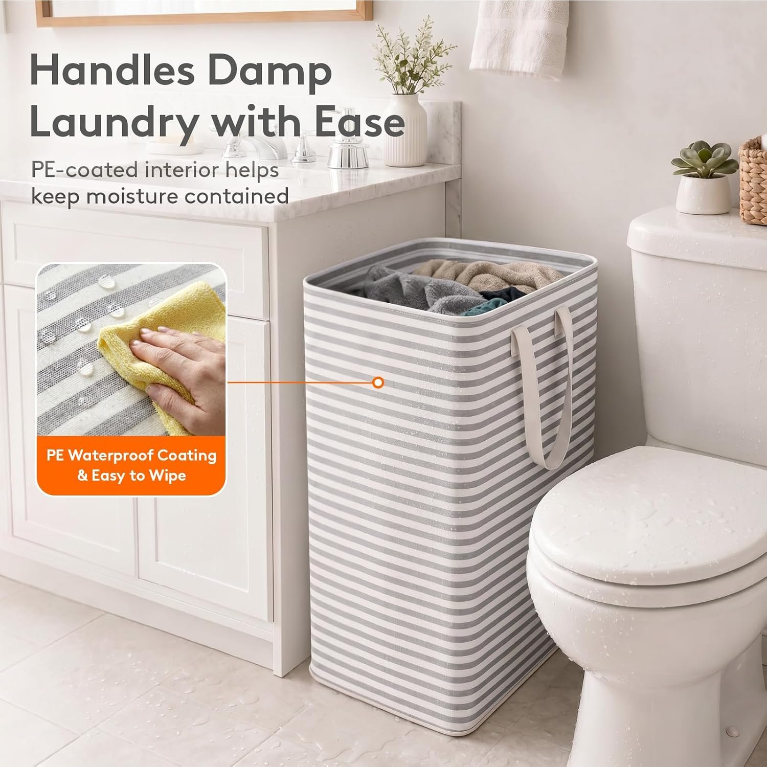 Lifewit 80L Large Laundry Baskets, 2 Pack, Reinforced Handles, Grey - Image 7