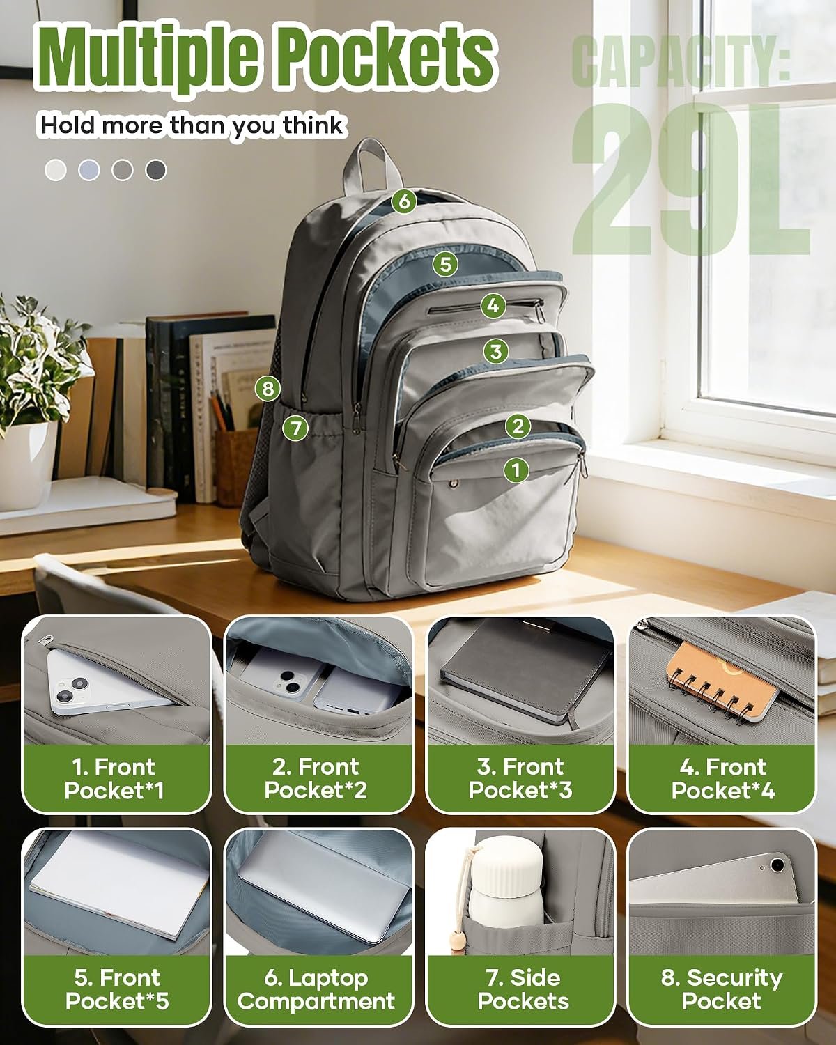 High School Backpack Women, College Backpack, School Bookbag For Boys Girls - Image 3