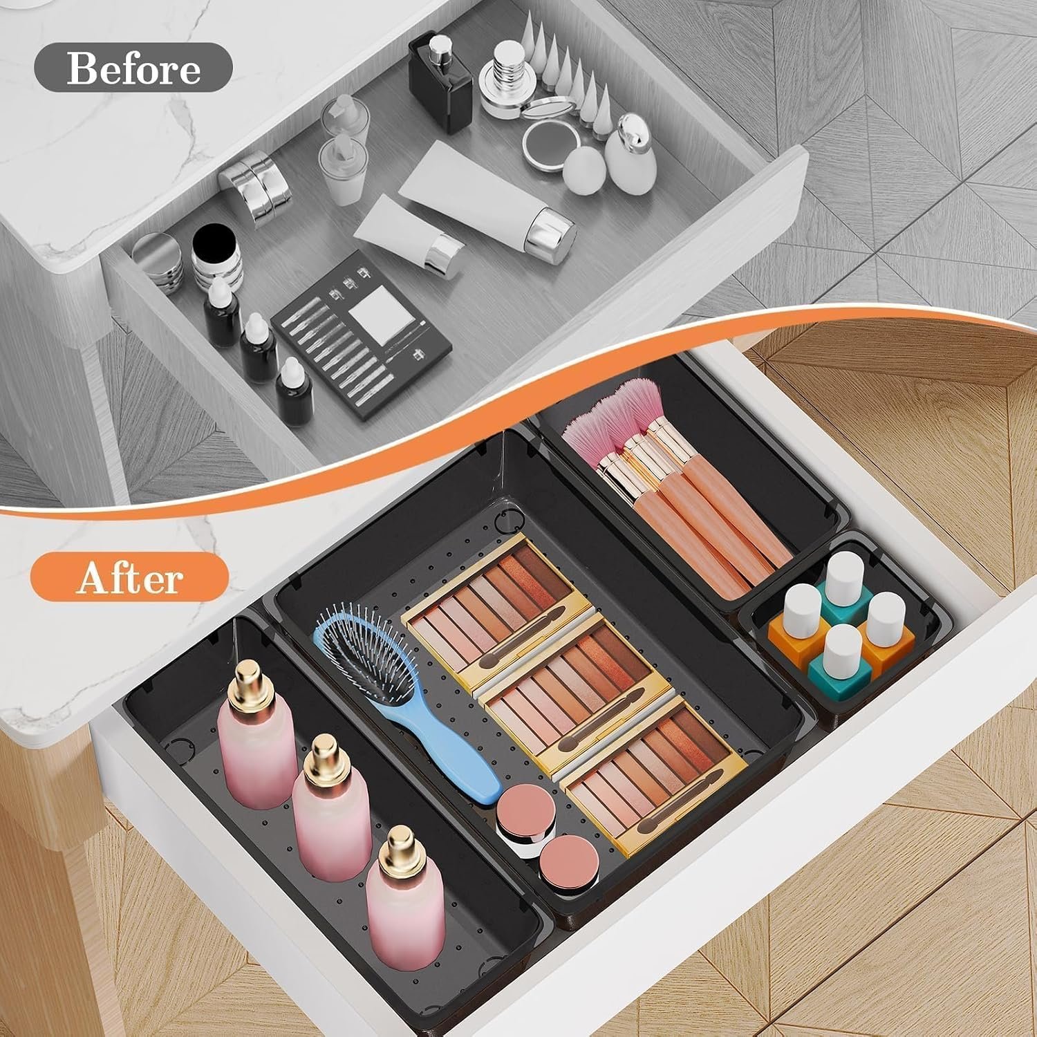 25 PCS Plastic Drawer Organizer, Versatile Organizer Trays & storage Bins - Image 4