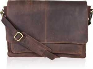 Leather Laptop Messenger Bag for Me...