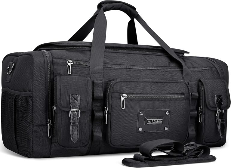 WITZMAN Duffle Bag for Men Large 55L Travel Duffel with Shoe Compartment