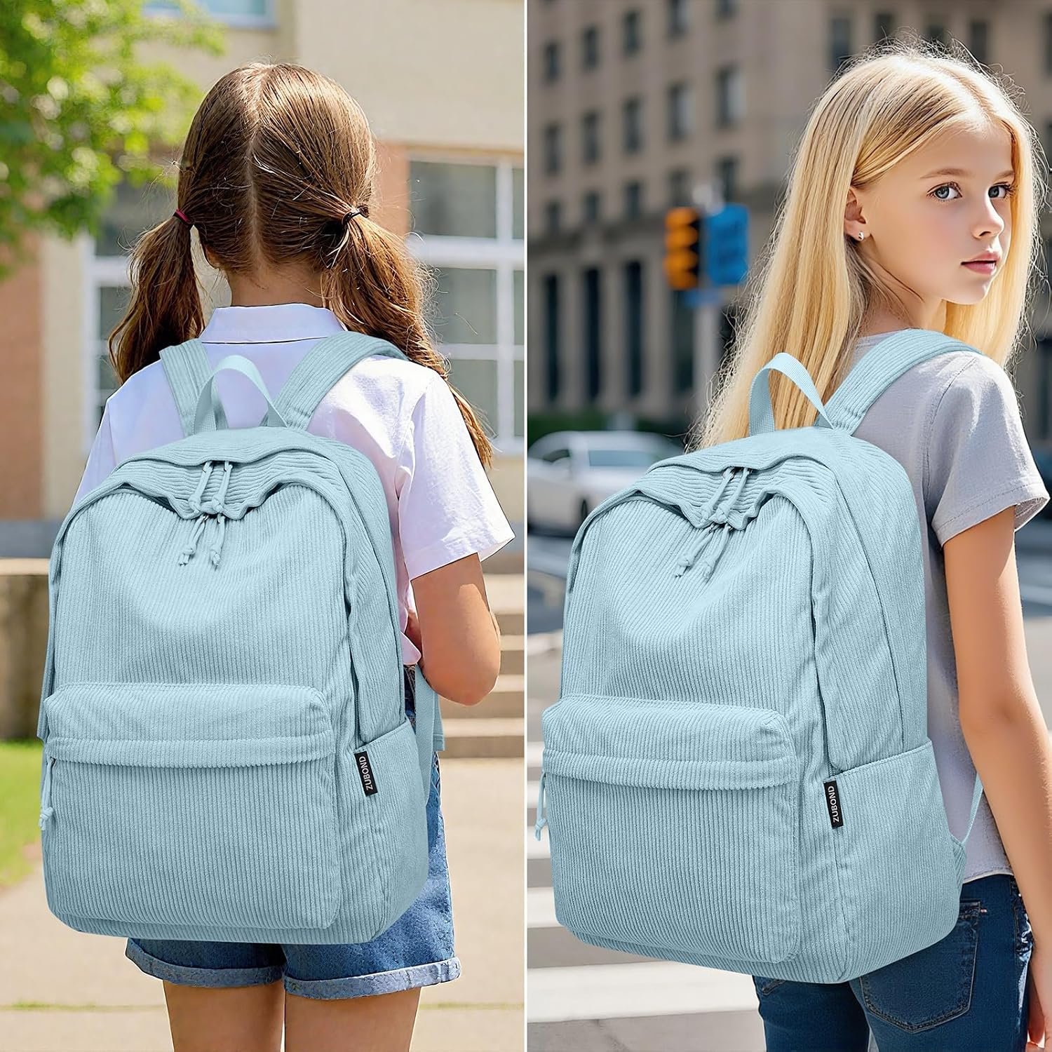 ZUBOND Backpack for School Girls and Boys, Lightweight School Bookbag for Teens College Students Women & Men, Cute Large Laptop Backpack Fits 15.6 Inch Notebook - Image 5