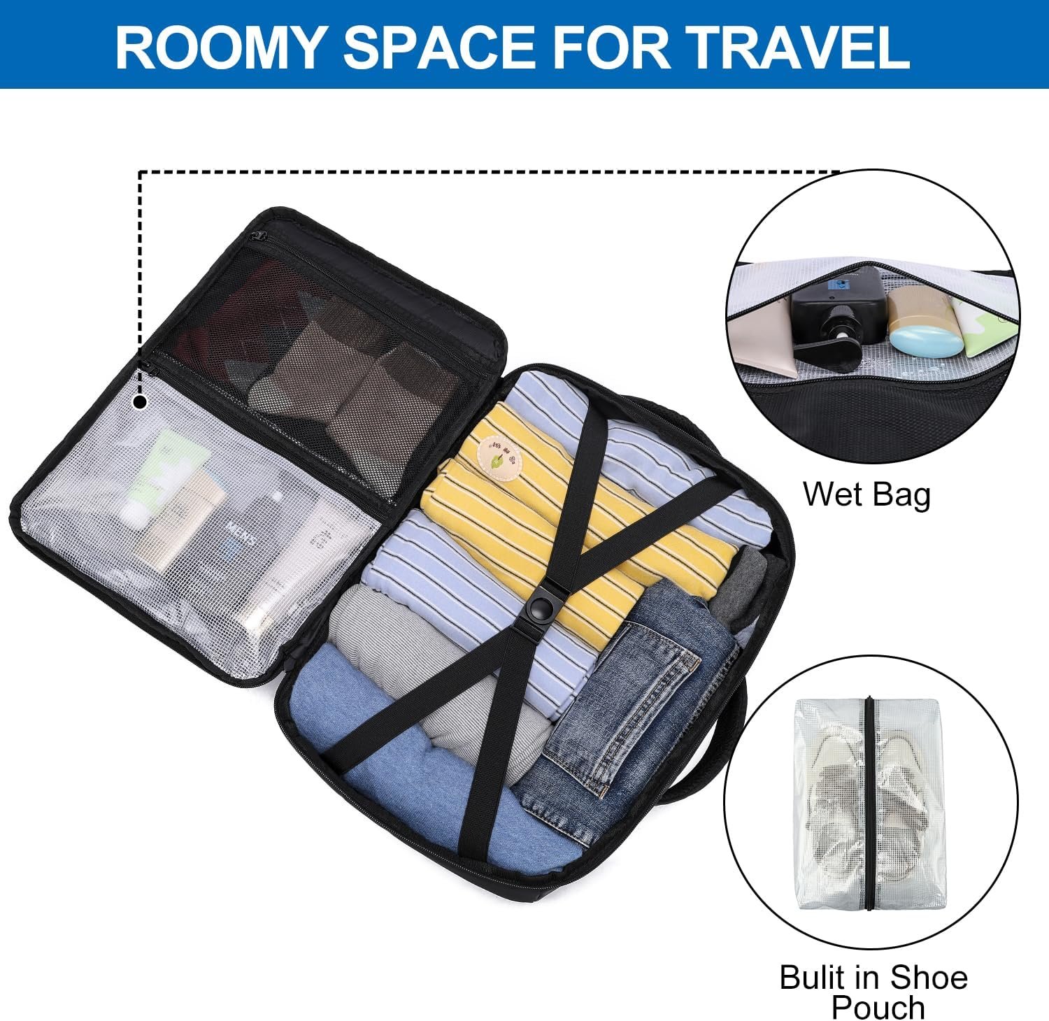 EZUOLA Travel Backpack for Men,TSA Carry On Backpack Flight Approved - Image 4