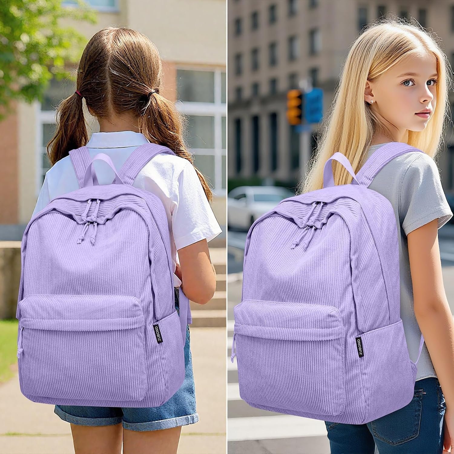 ZUBOND Girls Backpack, Lightweight School Bookbag for Teens, College Students Women & Men, Cute Large Laptop Backpack Fits 15.6 Inch Notebook - Image 7