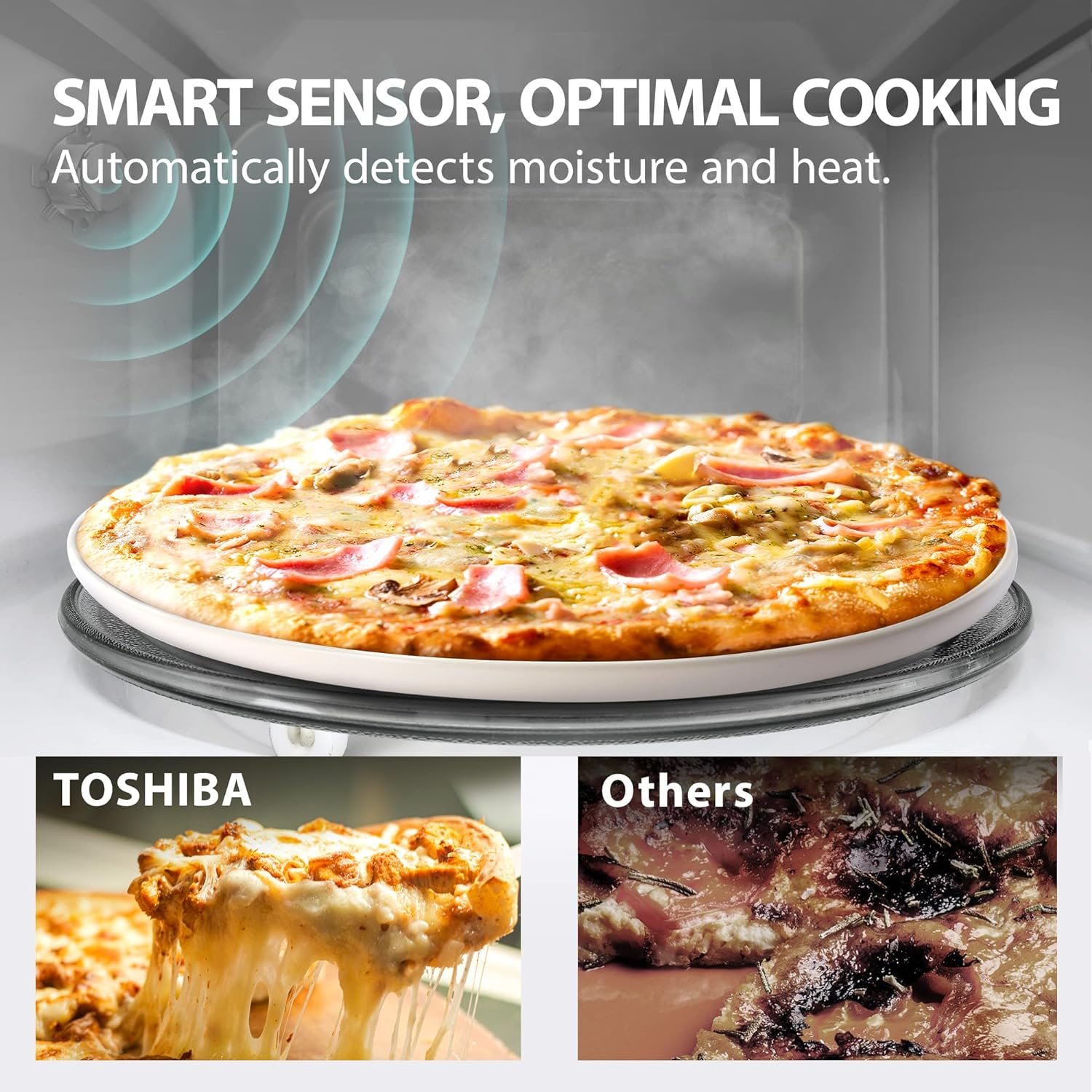 TOSHIBA Smart Microwave Oven with Sensor Reheat, 1.3 Cu.Ft, 1100W - Image 4