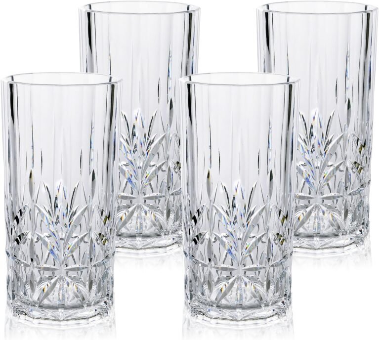 BELLAFORTE Shatterproof Tritan Plastic Tall Tumbler, Set of 4, 18oz - Myrtle Beach Drinking Glasses - Unbreakable Drinking Glasses for Parties - BPA Free - Clear