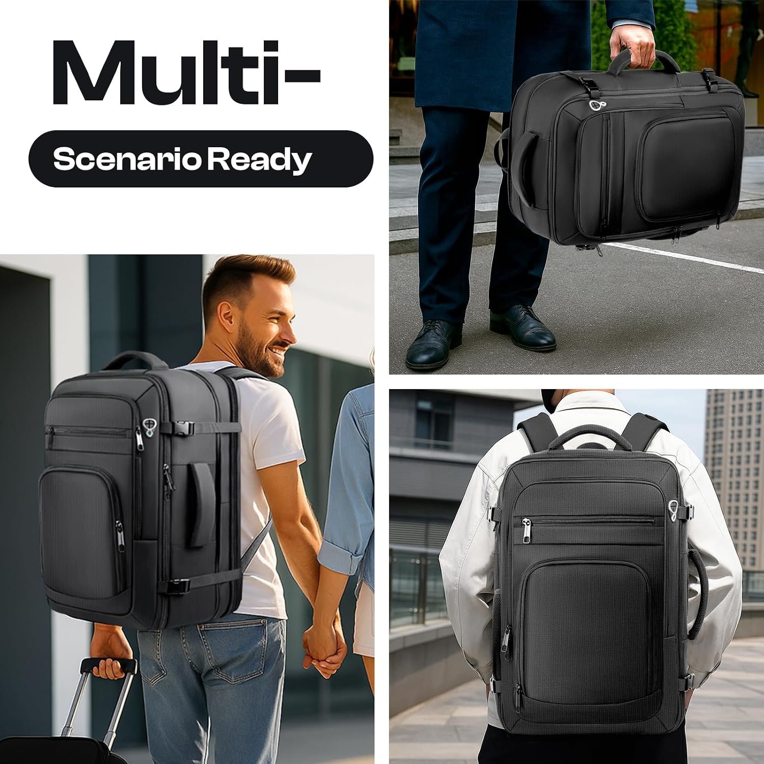 Roomy Travel Backpack,Expandable 40L-50L Carry On Backpack For 17.3" Laptop - Image 8