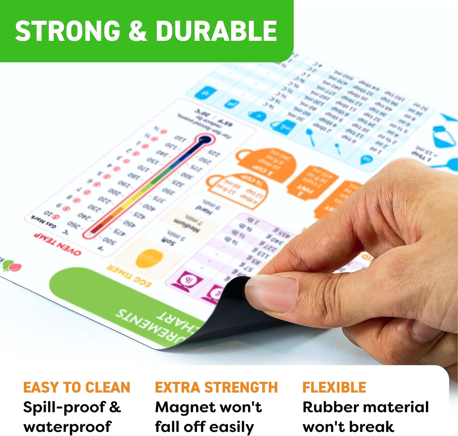 Kitchen Conversion Chart Magnet 1pc - Baking Supplies & Accessories - 6” x 8” Magnetic Kitchen Gadgets Measurement Conversion Chart for Cooking - Waterproof Baking Essentials, Cooking Gifts for Women - Image 7