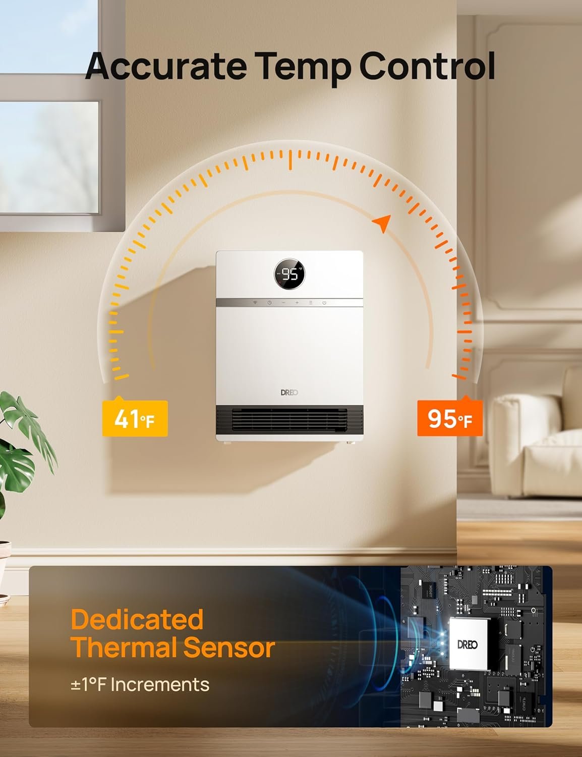 DREO Smart Electric Wall Heater for Indoor Use, Works with Alexa,Large Room - Image 6