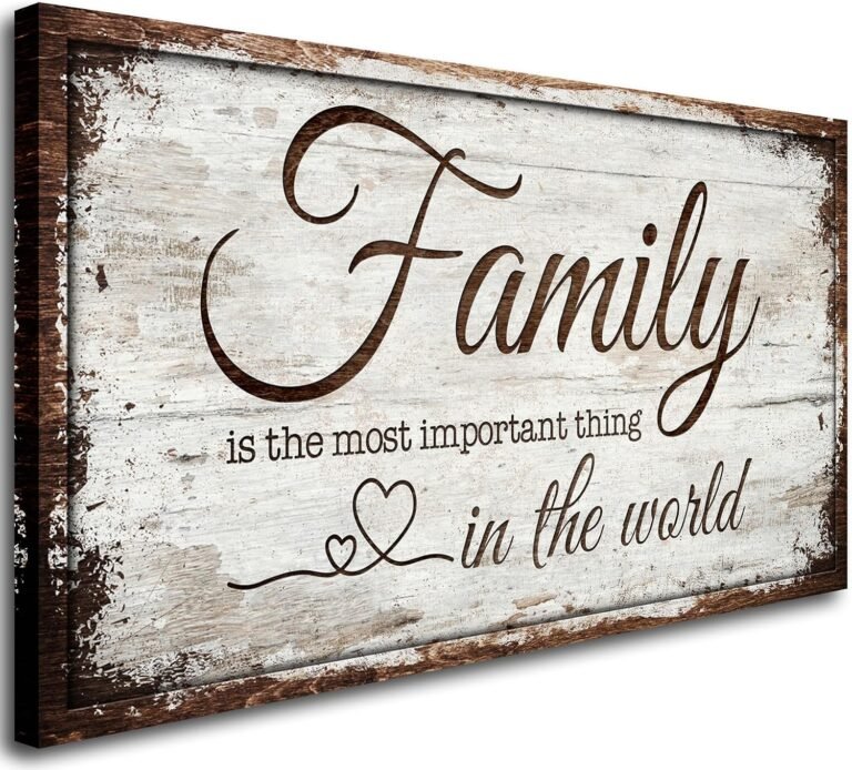 Family is Important Quotes Canvas Wall Art for Living Room|Wall Art|Family Prints Signs Framed|Wall Decor|Retro Picture Painting Artwork for Bedroom,Dining Room,Farmhouse,Home Wall Decoration,Ready to Hang 20"x40"