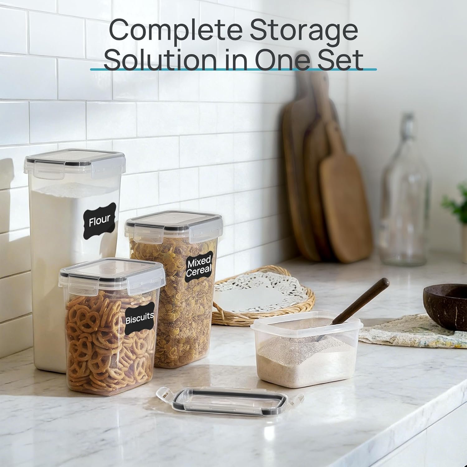 Vtopmart Airtight Food Storage Containers with Lids, 24 pcs, Black - Image 5