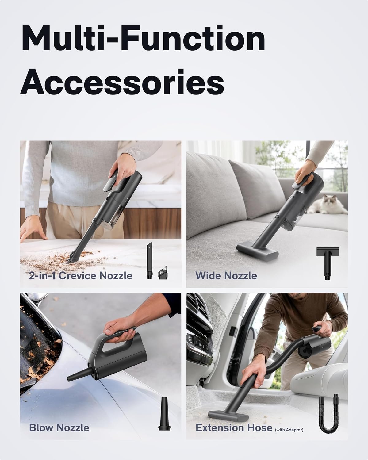 HOTO BlowVac™ Car Vacuum Cleaner High Power, Hand Vacuum Cordless, 23000Pa - Image 4