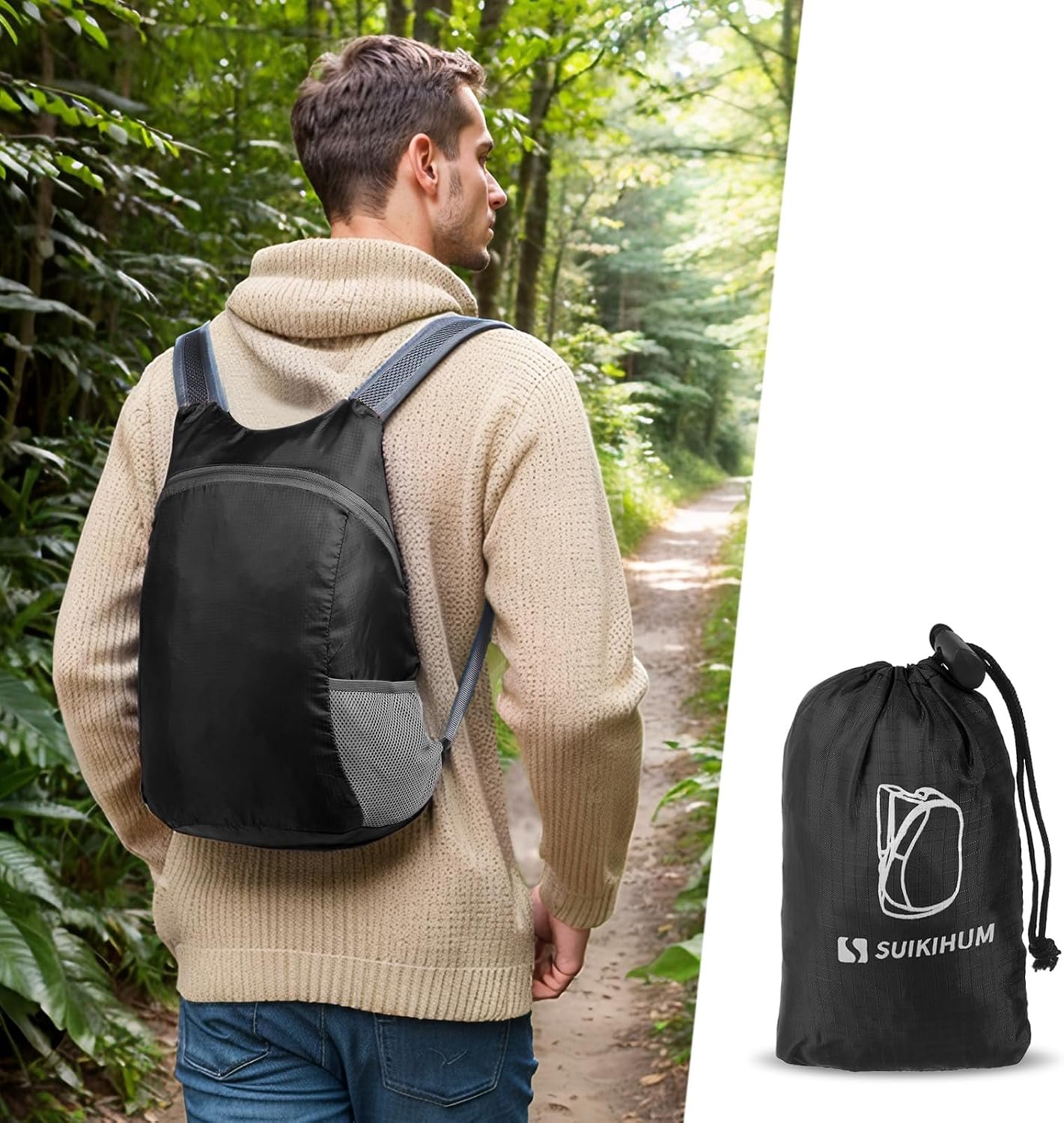 Ultra Lightweight Hiking-Daypack,Foldable Travel Packable Backpack - Image 7