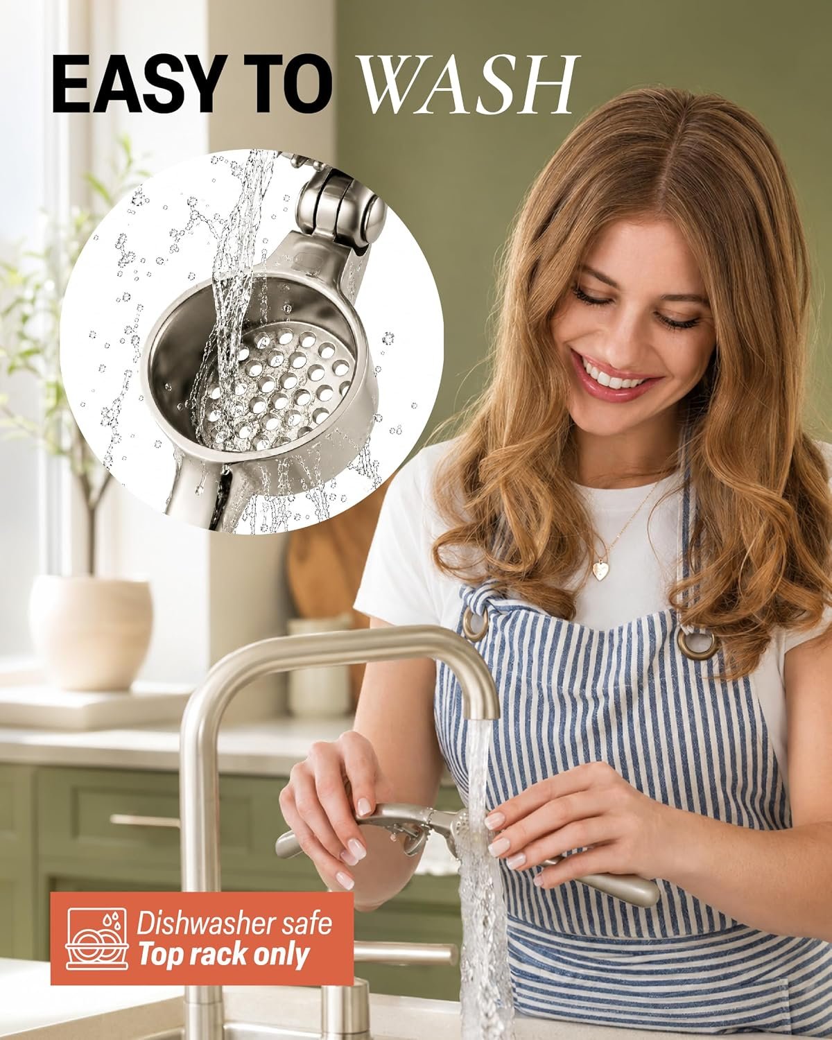 Zulay Kitchen Premium Garlic Press Set - Rust Proof Professional Garlic Mincer Tool - Easy-Squeeze, Easy-Clean with Soft, Ergonomic Handle - Silicone Garlic Peeler & Brush (Silver) - Image 6