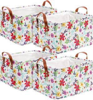 yarlung 4 Pack Floral Storage Bins ...