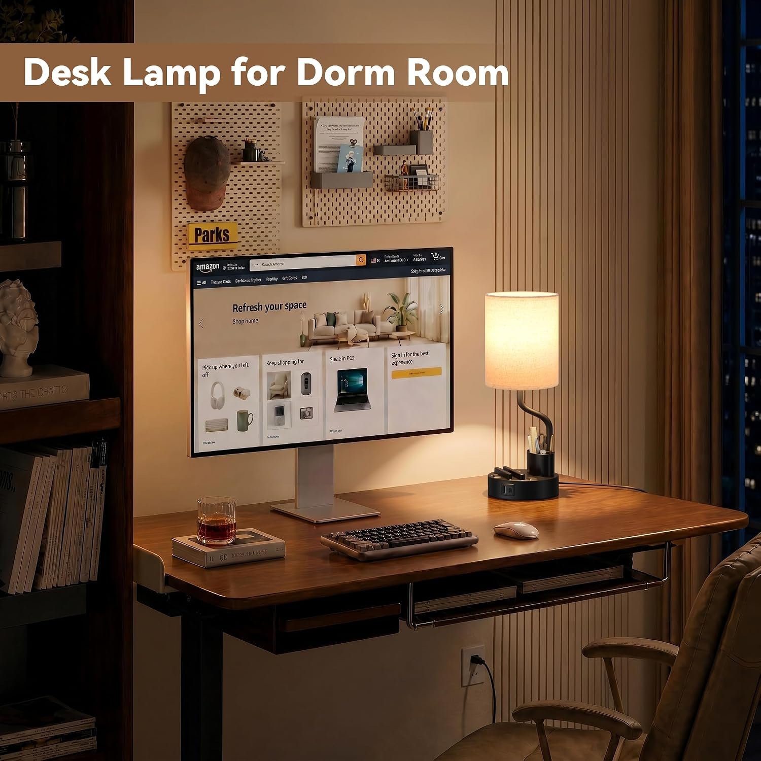 Fenmzee Bedside Lamps for Bedroom Set of 2 - Table Desk Lamp for Nightstand - Image 2