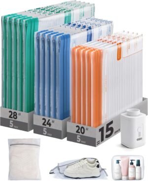 BAGSMART Travel Vacuum Bags with Re...